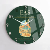 Thumbnail for San Sebastián Airport (EAS) design on dark green no frame wall clock