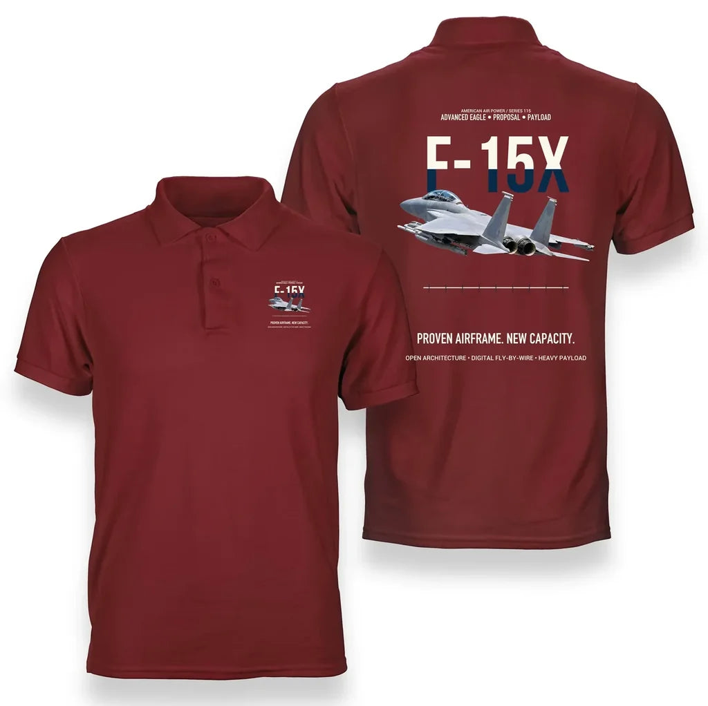 F-15X ADVANCED EAGLE PROPOSAL design on red polo