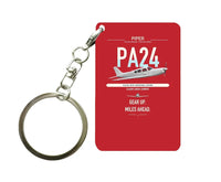 Thumbnail for Piper PA-24-250 Comanche 250 design on red designed key chain, double-side print