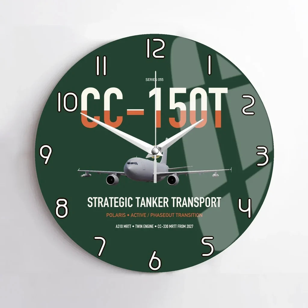 Airbus CC-150T Polaris design on dark green no frame wall clock