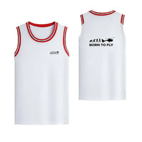 Thumbnail for Born To Fly Helicopter Designed Basketball Style Sports Tank Tops - view 14