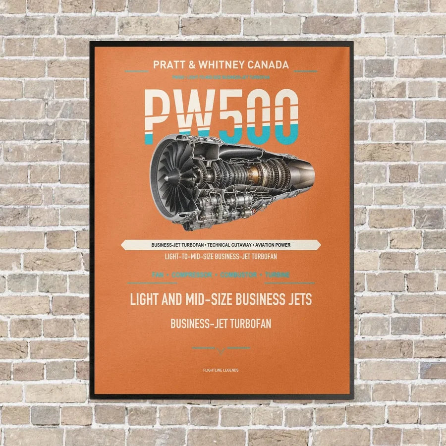 PW500 vertical canvas print - framed - orange background