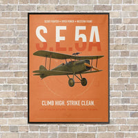 Thumbnail for Royal Aircraft Factory S.E.5a vertical canvas print - framed - orange background