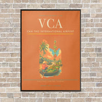 Thumbnail for Can Tho International Airport VCA vertical canvas print - framed - orange background