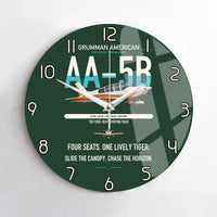 Thumbnail for Grumman American AA-5B Tiger design on dark green no frame wall clock