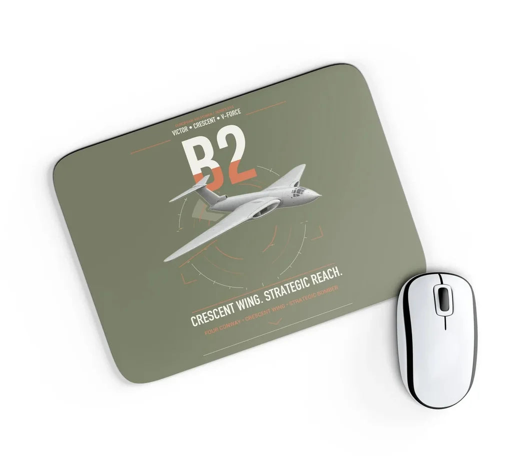 Handley Page Victor B2 design on green army rectangle mouse pad