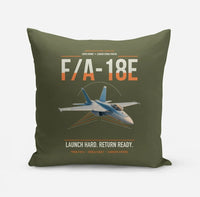 Thumbnail for F-A-18E Super Hornet design on green army pillow