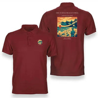 Thumbnail for VINTAGE G4443 - The Turtle Beach Patrol - Double-Side Polo T-Shirt design on red