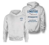 Thumbnail for Cessna Citation Longitude design on white double-side hoodie, double-side print