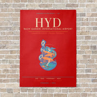 Thumbnail for Rajiv Gandhi International Airport Hyderabad HYD - Canvas Framed - Red