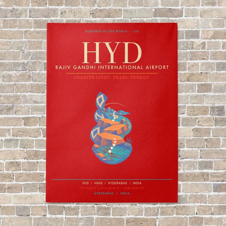 Rajiv Gandhi International Airport Hyderabad HYD - Canvas Framed - Red