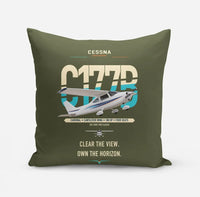 Thumbnail for Cessna 177B Cardinal design on green army pillow