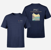 Thumbnail for Tri-Cities Airport (PSC) design printed on navy blue double-side t-shirt