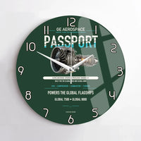 Thumbnail for PASSPORT design on dark green no frame wall clock