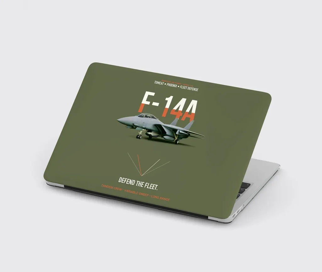 F-14A Tomcat Defend The Fleet design on green army MacBook case