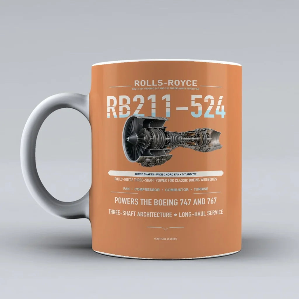 Mug design on orange rb211 524
