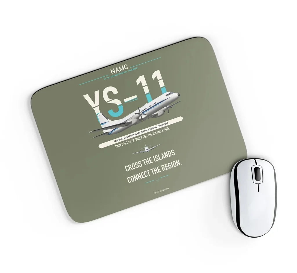 NAMC YS-11A design on green army rectangle mouse pad