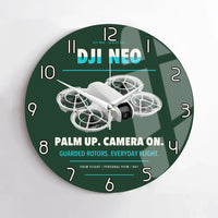 Thumbnail for DJI Neo design on dark green no frame wall clock