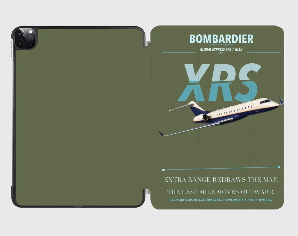 Bombardier Global Express XRS design on green army ipad tablet case