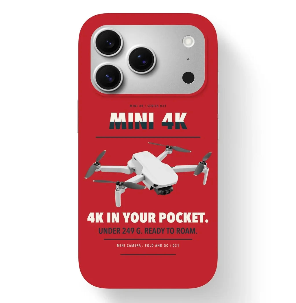 DJI Mini 4K Case design on red iphone case