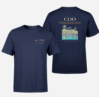 Thumbnail for Cadjehoun Airport (COO) design printed on navy blue double-side t-shirt