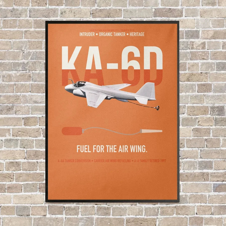 KA-6D Intruder vertical canvas print - framed - orange background