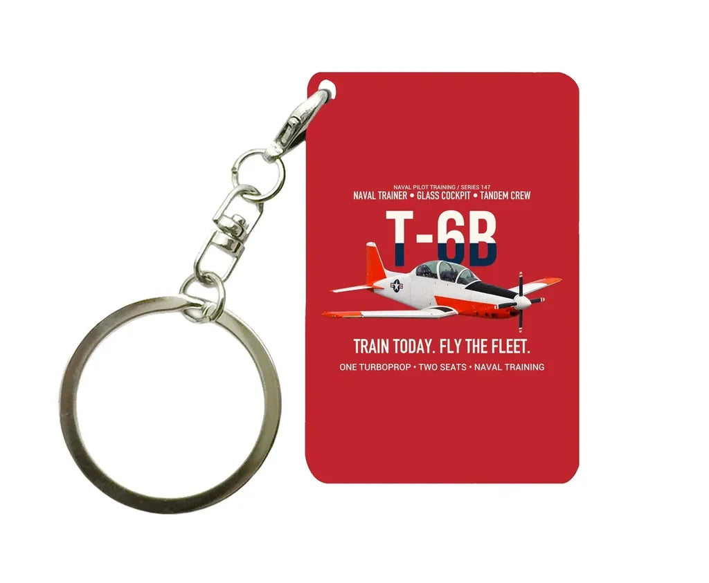 T-6B TEXAN II Key Chain design on red key chain