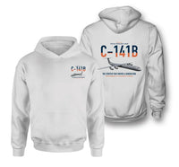 Thumbnail for C-141B Starlifter design on white double-side hoodie, double-side print