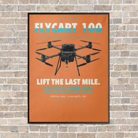 Thumbnail for DJI FlyCart 100 vertical canvas print - framed - orange background