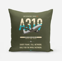 Thumbnail for Airbus A319ceo design on green army pillow