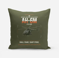 Thumbnail for MD AH-6M Little Bird design on green army pillow