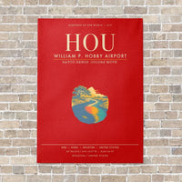 Thumbnail for William P. Hobby Airport HOU - Canvas Framed - Red