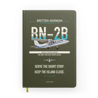 Thumbnail for Britten-Norman BN-2B-26 Islander design on green army notebook
