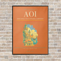 Thumbnail for Ancona Falconara Airport AOI - Canvas Framed - Orange