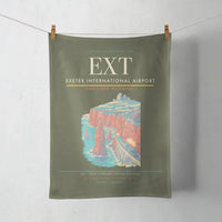 Thumbnail for Exeter International Airport (EXT) design on green army towel