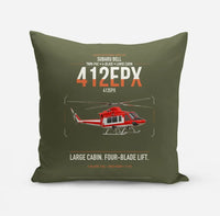 Thumbnail for SUBARU Bell 412EPX design on green army pillow