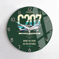 Thumbnail for Cessna T207A Stationair 8 design on dark green no frame wall clock