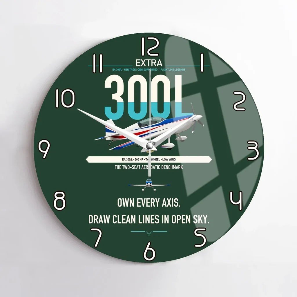 Extra 300L design on dark green no frame wall clock