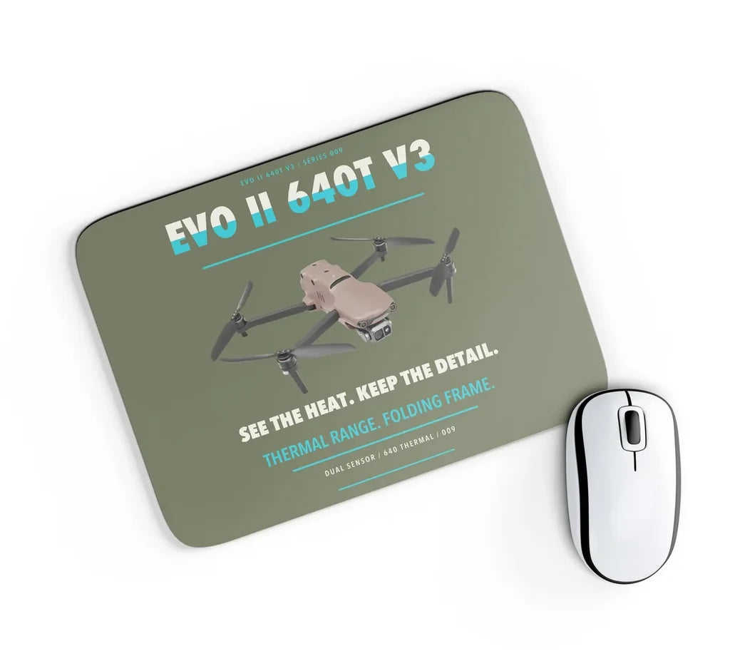 Autel EVO II Dual 640T V3 design on green army rectangle mouse pad