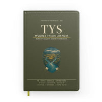 Thumbnail for McGhee Tyson Airport Knoxville (TYS) design on green army notebook