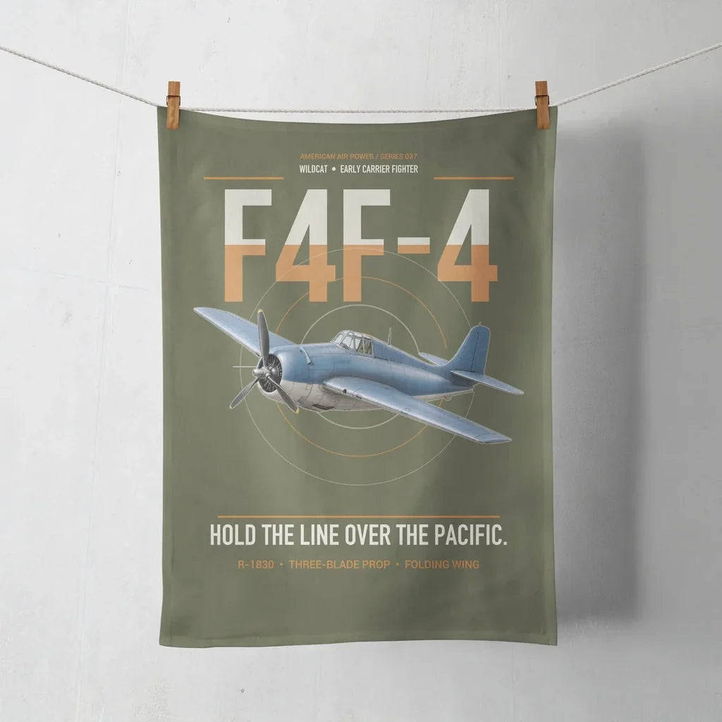 F4F-4 Wildcat design on green army towel