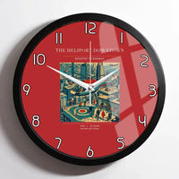Thumbnail for VINTAGE G4127 - The Heliport Downtown - Designed Wall Clocks design on red framed