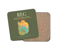 Thumbnail for Reggio Calabria Airport (REG) design on green army 1 piece coaster