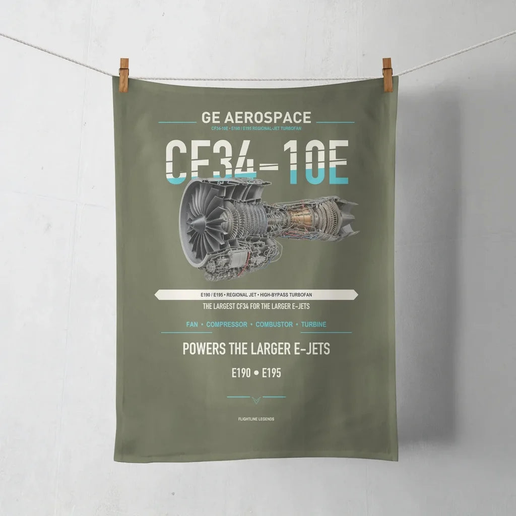 CF34-10E design on green army towel