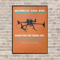 Thumbnail for DJI Matrice 300 RTK vertical canvas print - framed - orange background