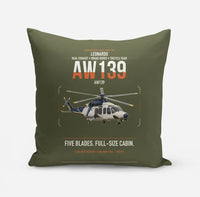 Thumbnail for Leonardo AW139 design on green army pillow