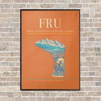Thumbnail for Manas International Airport FRU — Bishkek vertical canvas print - framed - orange background