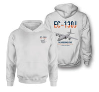 Thumbnail for EC-130J Commando Solo III design on white double-side hoodie, double-side print