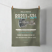 Thumbnail for RB211-524 design on green army towel