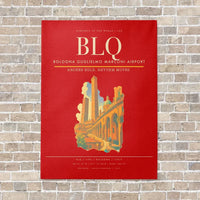 Thumbnail for Bologna Guglielmo Marconi Airport BLQ - Canvas Framed - Red